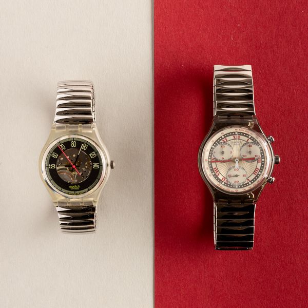 Swatch : Swatch bracciale elastico e Swatch Chrono bracciale elastico NOS  - Asta Swatch my Valentine - Associazione Nazionale - Case d'Asta italiane