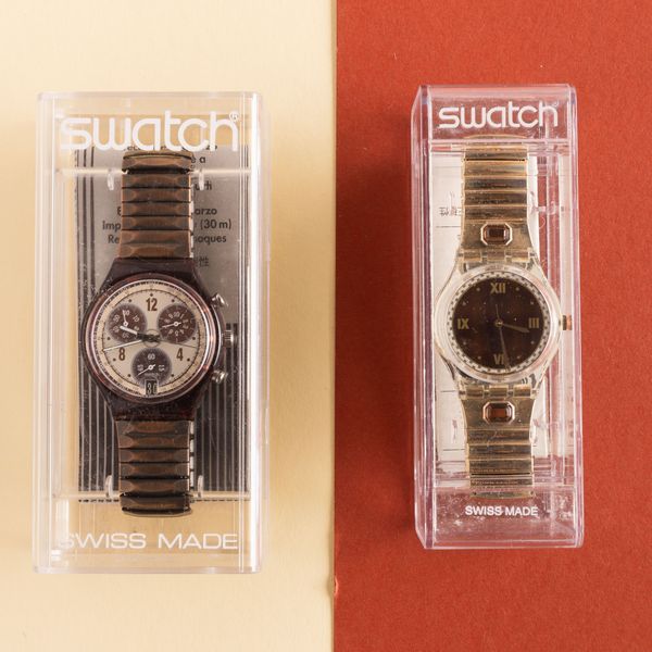 Swatch : Swatch bracciale elastico e Swatch Chrono con bracciale elastico NOS  - Asta Swatch my Valentine - Associazione Nazionale - Case d'Asta italiane