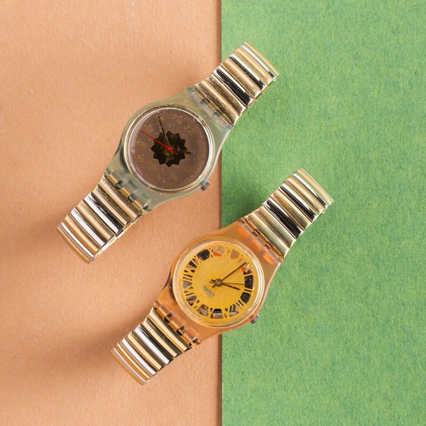 Swatch : Due Swatch bracciale elastico NOS  - Asta Swatch my Valentine - Associazione Nazionale - Case d'Asta italiane