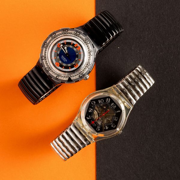 Swatch : Due Swatch bracciale elastico NOS  - Asta Swatch my Valentine - Associazione Nazionale - Case d'Asta italiane
