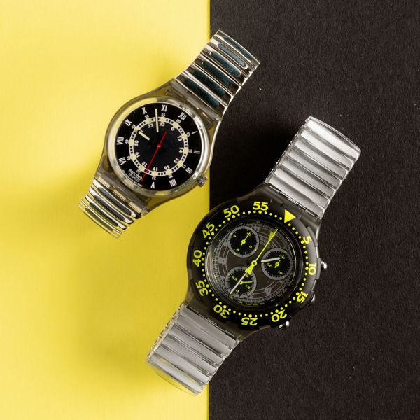 Swatch : Due Swatch bracciale elastico NOS  - Asta Swatch my Valentine - Associazione Nazionale - Case d'Asta italiane