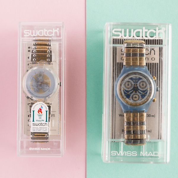 Swatch : Swatch bracciale elastico e Chrono Swatch con bracciale elastico NOS  - Asta Swatch my Valentine - Associazione Nazionale - Case d'Asta italiane
