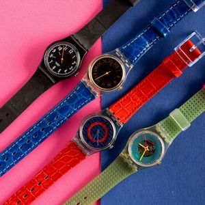 Swatch : Quattro Swatch Lady NOS Swatch Lady <BR>Swatch Anthelope<BR>Swatch Gin Rosa<BR>Swatch Summer  - Asta Swatch my Valentine - Associazione Nazionale - Case d'Asta italiane