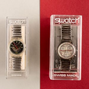 Swatch : Swatch bracciale elastico e Swatch Chrono bracciale elastico NOS  - Asta Swatch my Valentine - Associazione Nazionale - Case d'Asta italiane