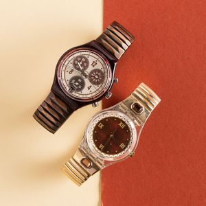 Swatch - Swatch bracciale elastico e Swatch Chrono con bracciale elastico NOS