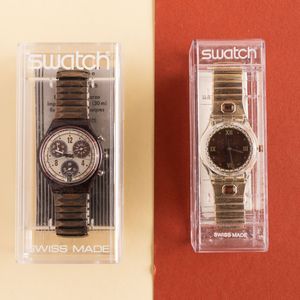 Swatch : Swatch bracciale elastico e Swatch Chrono con bracciale elastico NOS  - Asta Swatch my Valentine - Associazione Nazionale - Case d'Asta italiane