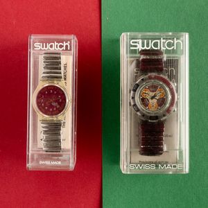 Swatch : Due Swatch bracciale elastico NOS  - Asta Swatch my Valentine - Associazione Nazionale - Case d'Asta italiane