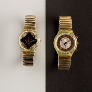 Swatch : Due Swatch bracciale elastico NOS  - Asta Swatch my Valentine - Associazione Nazionale - Case d'Asta italiane