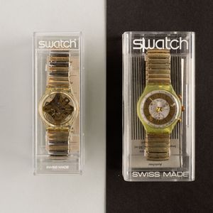 Swatch : Due Swatch bracciale elastico NOS  - Asta Swatch my Valentine - Associazione Nazionale - Case d'Asta italiane