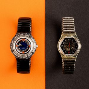 Swatch : Due Swatch bracciale elastico NOS  - Asta Swatch my Valentine - Associazione Nazionale - Case d'Asta italiane