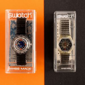 Swatch : Due Swatch bracciale elastico NOS  - Asta Swatch my Valentine - Associazione Nazionale - Case d'Asta italiane