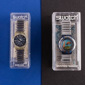 Swatch : Swatch bracciale elastico e Swatch Scuba bracciale elastico NOS  - Asta Swatch my Valentine - Associazione Nazionale - Case d'Asta italiane
