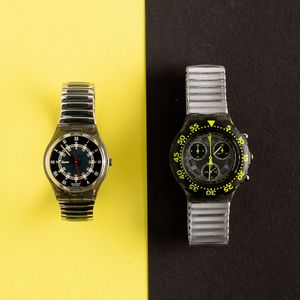 Swatch : Due Swatch bracciale elastico NOS  - Asta Swatch my Valentine - Associazione Nazionale - Case d'Asta italiane