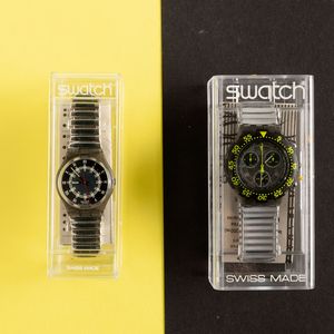 Swatch : Due Swatch bracciale elastico NOS  - Asta Swatch my Valentine - Associazione Nazionale - Case d'Asta italiane