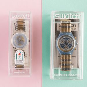 Swatch : Swatch bracciale elastico e Chrono Swatch con bracciale elastico NOS  - Asta Swatch my Valentine - Associazione Nazionale - Case d'Asta italiane