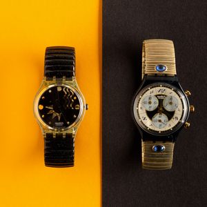 Swatch : Uno Swatch bracciale elastico e uno Swatch Chrono con bracciale elastico NOS  - Asta Swatch my Valentine - Associazione Nazionale - Case d'Asta italiane