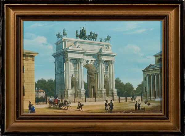 Ignoto fine XIX secolo : Veduta dell'Arco della Pace e Veduta del Duomo di Milano  - Asta PARADE I - Arredi, Maioliche e Dipinti Antichi - Associazione Nazionale - Case d'Asta italiane