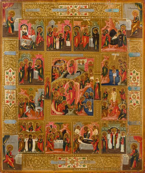 Icona del XIX secolo : Episodi della vita di Cristo e della Vergine con i quattro Evangelisti  - Asta PARADE I - Arredi, Maioliche e Dipinti Antichi - Associazione Nazionale - Case d'Asta italiane