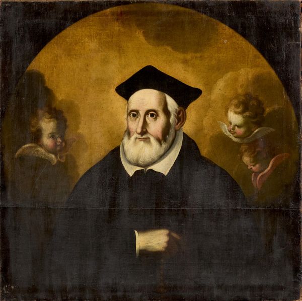 Scuola toscana fine XVII secolo : San Filippo Neri con rosario e cherubini  - Asta PARADE I - Arredi, Maioliche e Dipinti Antichi - Associazione Nazionale - Case d'Asta italiane