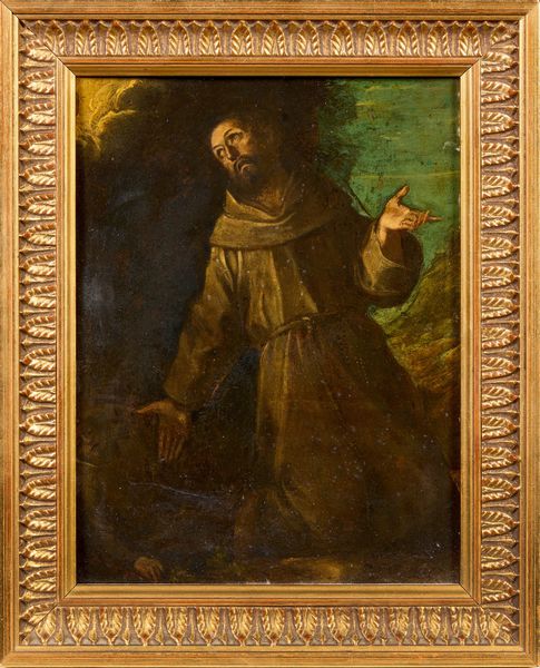 Scuola Italia centrale del XVII secolo : Santo francescano  - Asta PARADE I - Arredi, Maioliche e Dipinti Antichi - Associazione Nazionale - Case d'Asta italiane