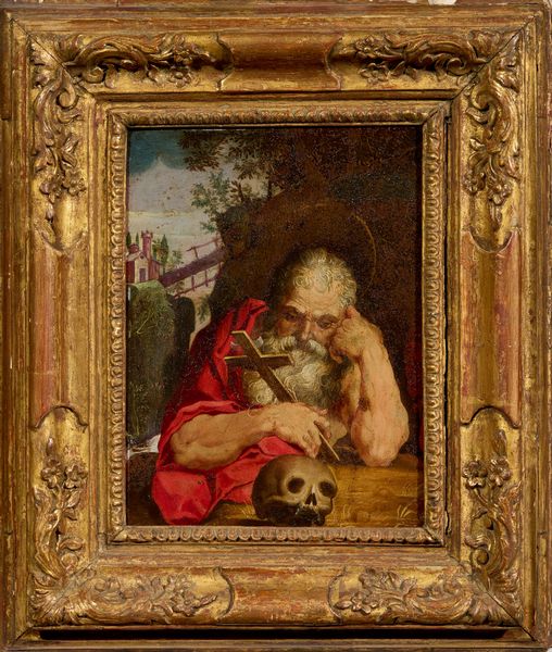 Scuola emiliana del XVII secolo : San Gerolamo in meditazione  - Asta PARADE I - Arredi, Maioliche e Dipinti Antichi - Associazione Nazionale - Case d'Asta italiane