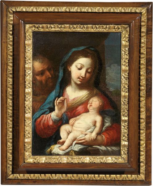 SCUOLA ROMANA DEL XVII SECOLO : Sacra Famiglia  - Asta PARADE I - Arredi, Maioliche e Dipinti Antichi - Associazione Nazionale - Case d'Asta italiane