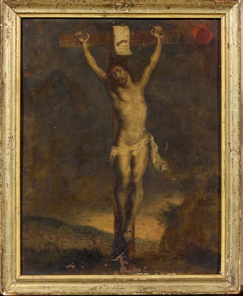 Scuola Italia settentrionale del XVII secolo : Cristo crocifisso  - Asta PARADE I - Arredi, Maioliche e Dipinti Antichi - Associazione Nazionale - Case d'Asta italiane