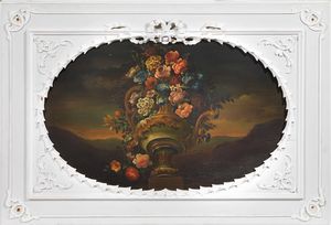 Scuola napoletana inizio XIX secolo : Tre dipinti raffiguranti Natura morta con fiori  - Asta PARADE I - Arredi, Maioliche e Dipinti Antichi - Associazione Nazionale - Case d'Asta italiane