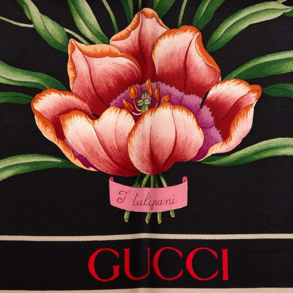 Gucci Foulard  I tulipani  - Asta Fashion Vintage - Associazione Nazionale - Case d'Asta italiane