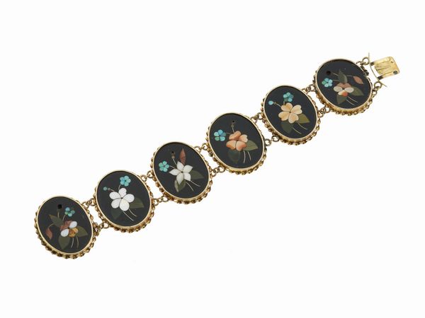 Bracciale con mosaico in pietra dura  - Asta Gioielli - Associazione Nazionale - Case d'Asta italiane