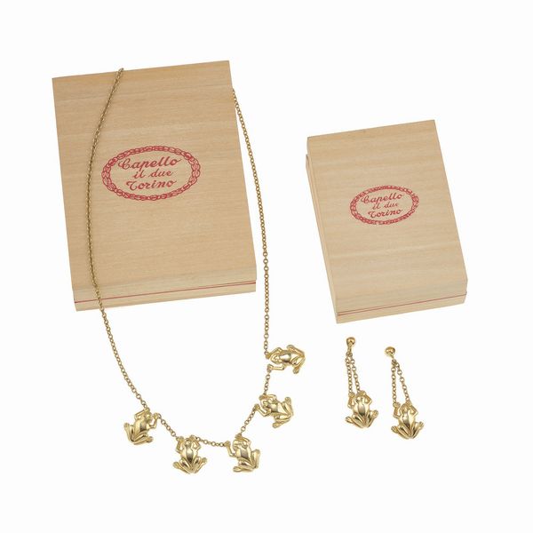 Demi-parure collana ed orecchini rane, Capello  - Asta Gioielli - Associazione Nazionale - Case d'Asta italiane