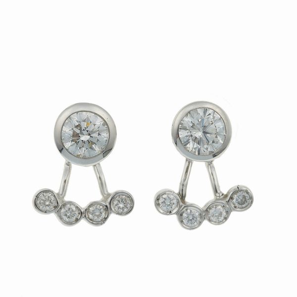 Orecchini con diamanti taglio brillante per ct 1.40 circa  - Asta Gioielli - Associazione Nazionale - Case d'Asta italiane