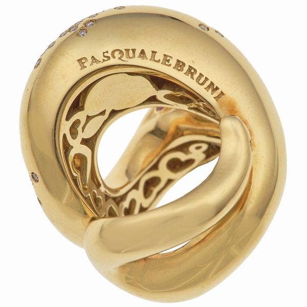 Pasquale Bruni. Anello Il Peccato con diamanti e rubini  - Asta Gioielli - Associazione Nazionale - Case d'Asta italiane