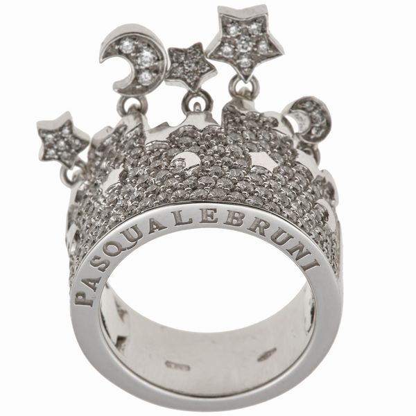 Pasquale Bruni. Anello �Sole e Luna� con diamanti  - Asta Gioielli - Associazione Nazionale - Case d'Asta italiane