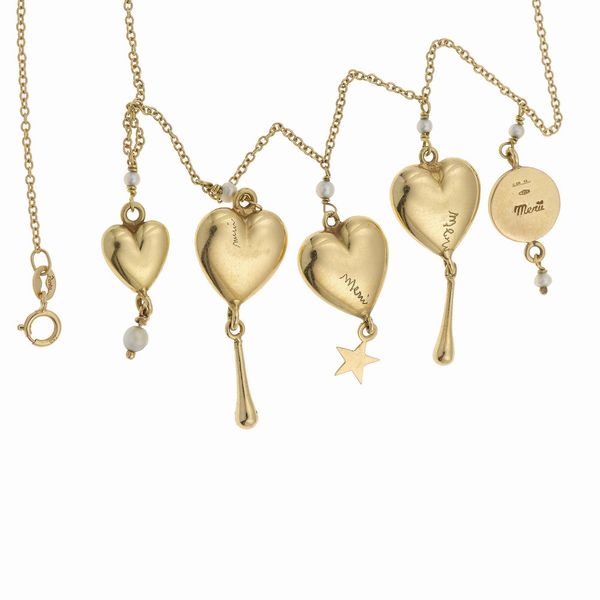 Mer. Girocollo con pendenti e smalti policromi  - Asta Gioielli - Associazione Nazionale - Case d'Asta italiane