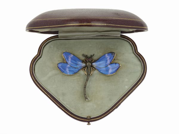 Spilla libellula con smalti  - Asta Gioielli - Associazione Nazionale - Case d'Asta italiane