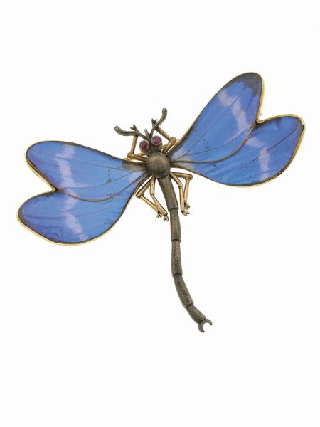 Spilla libellula con smalti  - Asta Gioielli - Associazione Nazionale - Case d'Asta italiane