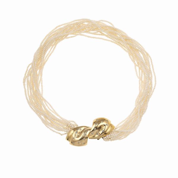 Girocollo a pi� fili con piccole perle  - Asta Gioielli - Associazione Nazionale - Case d'Asta italiane