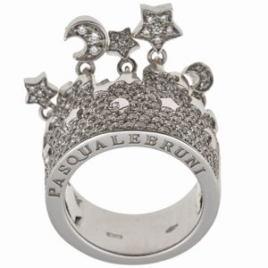 Pasquale Bruni. Anello �Sole e Luna� con diamanti  - Asta Gioielli - Associazione Nazionale - Case d'Asta italiane