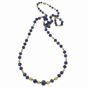 Lotto composto da quattro collane con lapislazzuli, malachite e corallo  - Asta Gioielli - Associazione Nazionale - Case d'Asta italiane