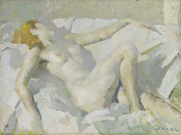 Giulio Salti : Femmina bionda  - Asta PARADE II - Dipinti e Disegni del XIX e XX secolo - Associazione Nazionale - Case d'Asta italiane