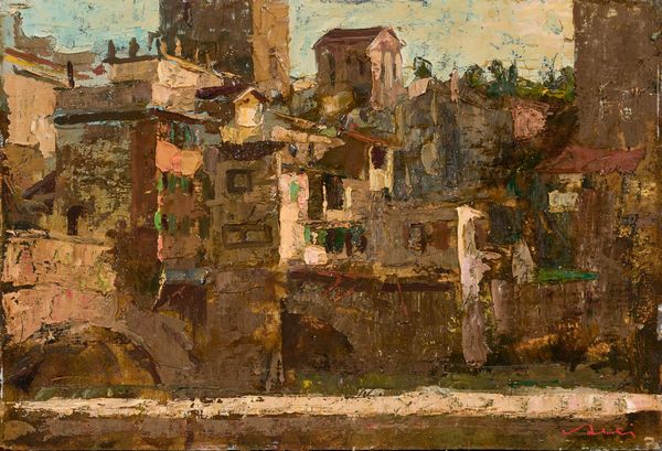 Giulio Salti : Ponte Vecchio  - Asta PARADE II - Dipinti e Disegni del XIX e XX secolo - Associazione Nazionale - Case d'Asta italiane
