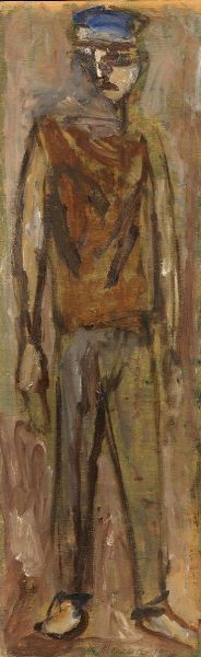 Mario Marcucci : Figura di giovane  - Asta PARADE II - Dipinti e Disegni del XIX e XX secolo - Associazione Nazionale - Case d'Asta italiane