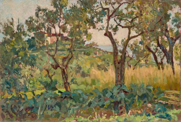 Giotto Sacchetti : Tramonto a Montevettolini  - Asta PARADE II - Dipinti e Disegni del XIX e XX secolo - Associazione Nazionale - Case d'Asta italiane