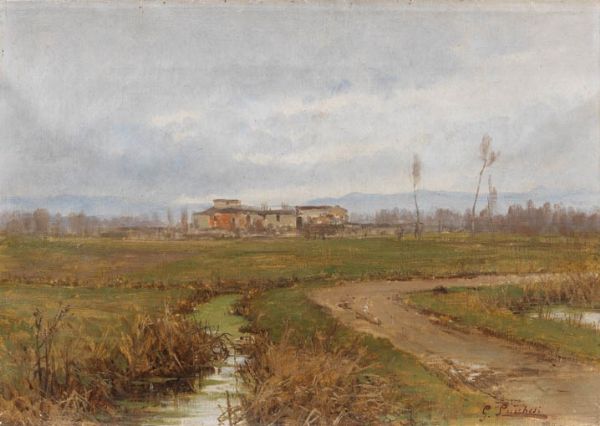 Giorgio Lucchesi. : Paesaggio  - Asta PARADE II - Dipinti e Disegni del XIX e XX secolo - Associazione Nazionale - Case d'Asta italiane