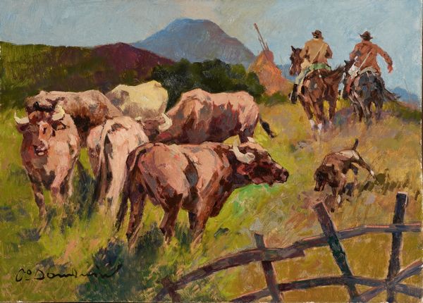 Carlo Domenici : Bufali  - Asta PARADE II - Dipinti e Disegni del XIX e XX secolo - Associazione Nazionale - Case d'Asta italiane