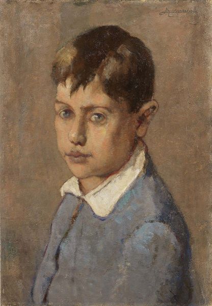 Ludovico Tommasi : Ritratto di ragazzo  - Asta PARADE II - Dipinti e Disegni del XIX e XX secolo - Associazione Nazionale - Case d'Asta italiane