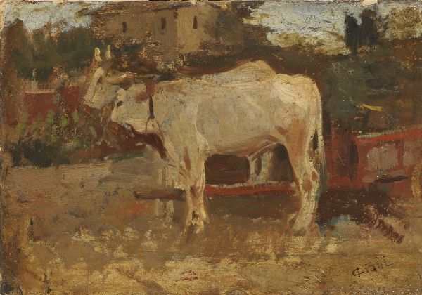 Cesare Ciani : Mucche  - Asta PARADE II - Dipinti e Disegni del XIX e XX secolo - Associazione Nazionale - Case d'Asta italiane