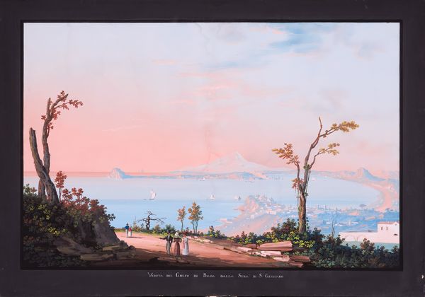 Anonimo fine XIX - inizio XX secolo : Veduta del Golfo di Baja dalla Str di S. Gennaro  - Asta PARADE II - Dipinti e Disegni del XIX e XX secolo - Associazione Nazionale - Case d'Asta italiane