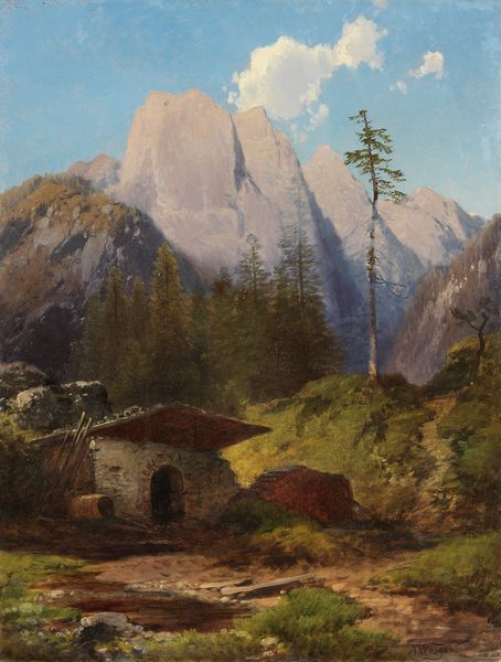 Adalbert Waagen : Paesaggio montano  - Asta PARADE II - Dipinti e Disegni del XIX e XX secolo - Associazione Nazionale - Case d'Asta italiane